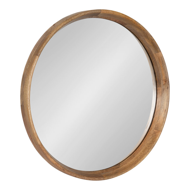 Artena Wood Round Mirror, 24" x 24", Natural