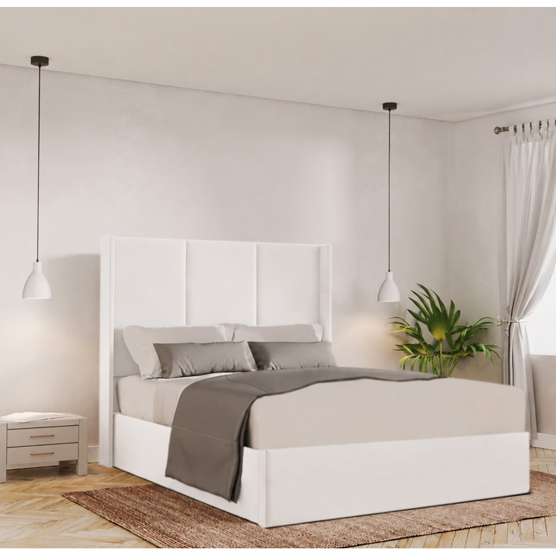 Bettzel Upholstered Ottoman Storage Bed, Double (4'6), White