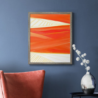Warm Rays I, toile encadrée de qualité supérieure - prête à être accrochée