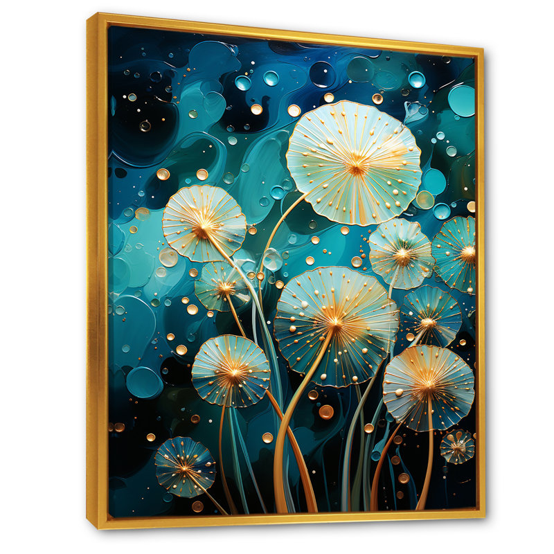 Seacreature Reflections sur toile, Cadre flottant doré, H 32 po x l 24 po