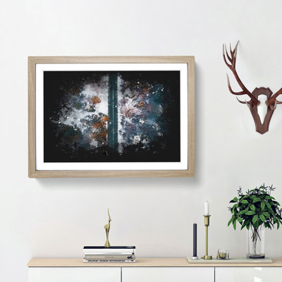 Dividing The Forest Paint Splash - Framed Print