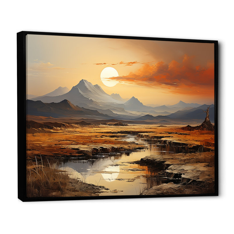 " Volcano Volcanic Vista ", Black Floater Framed, 34" H x 44" W x 1.5" D