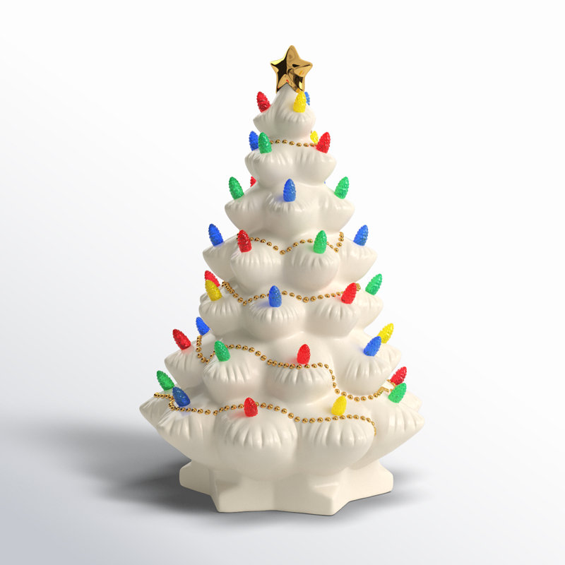 Treasured Traditions Light-Up Tree Figurine, White