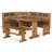 Marv 4Pc Breakfast Dining Table Set, Corner Storage Bench Light Brown
