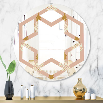 Pineapple Summer Bliss VII Hexagon Star Coastal Frameless Wall Mirror
