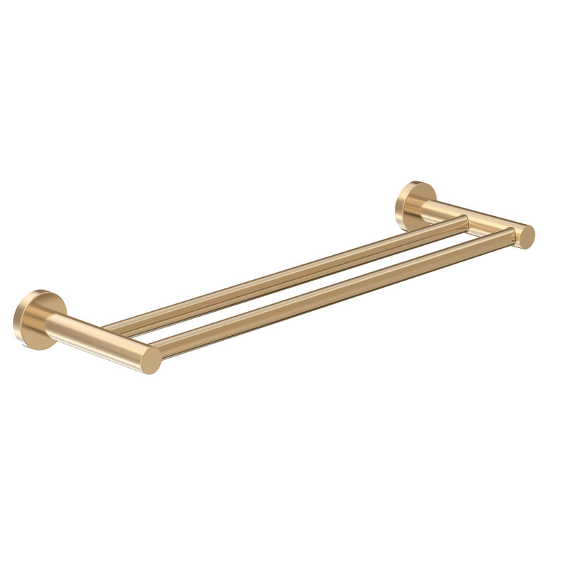 Dia 18" Wall Mounted Double Towel Bar, Brushed Bronze