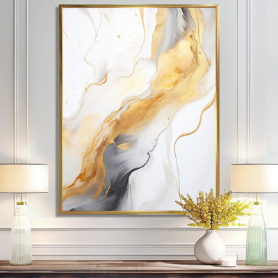 Agate Art or blanc gris - impression d'art mural en marbre
