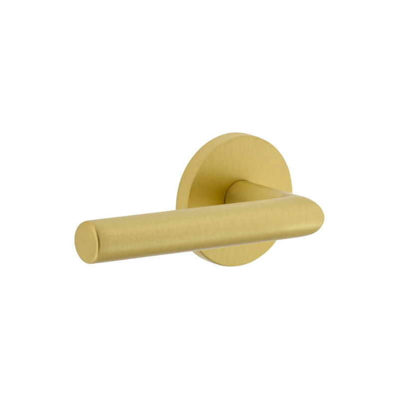 Viaggio Circolo Rosette Privacy (Bed & Bath) with Moderno Lever, Left, 2.375", Satin Brass