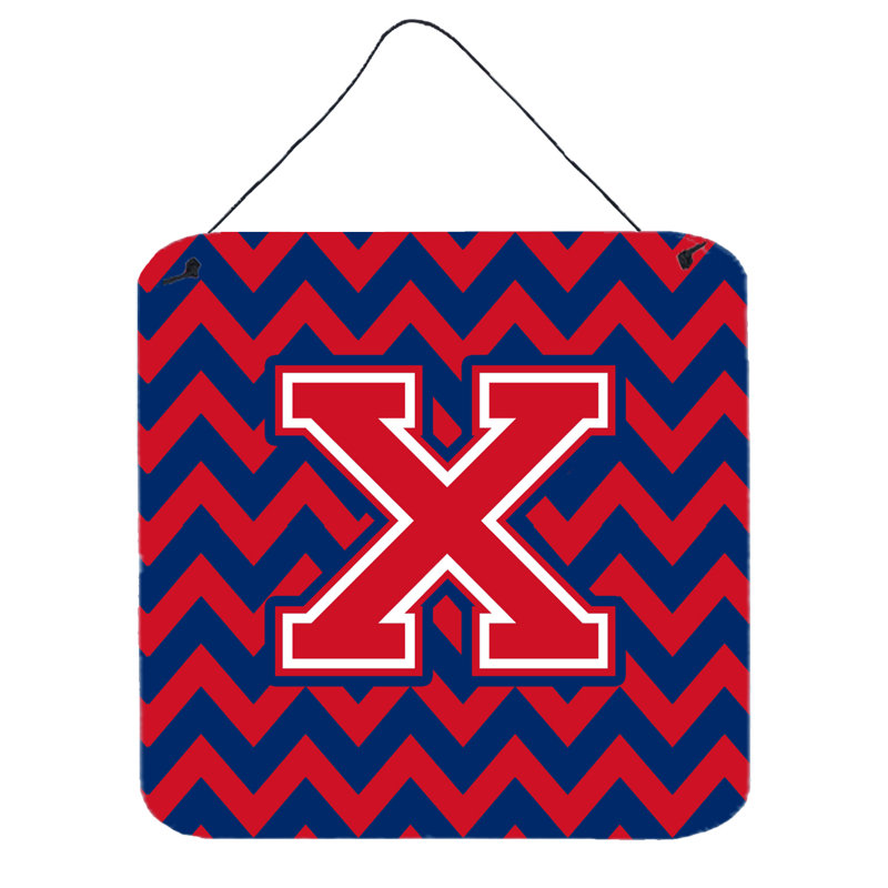 Décoration murale chevron, Cramoisi / bleu de Yale, X