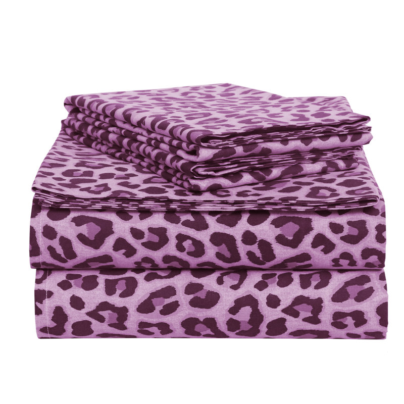 Ensemble de draps 100% coton 144 fils, Double, Mauve