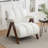 Dormon Upholstered Boucle  Armchair with Solid Wood Legs-1302436134