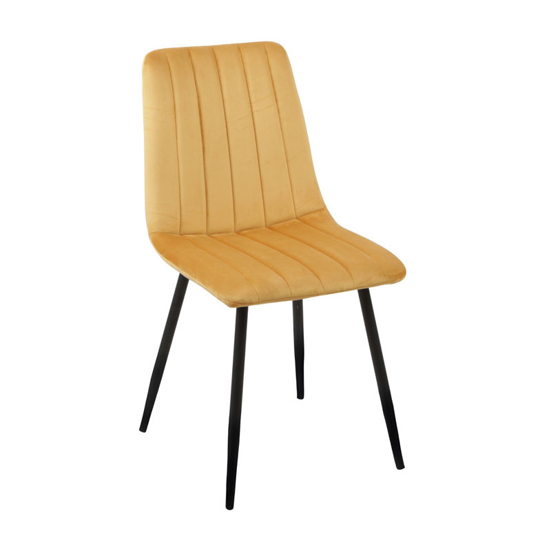 38 cm H Velvet Side Chair in Gold