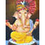 Turbaned Lord Ganesha assis sur un piédestal | Peinture à l'huile par Rajib Agarwal