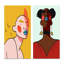 «Retro Woman Portrait Minimalistic Pop X», ensemble de 2 impressions-79263182-79263168