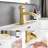 Brushed Gold Bathroom Sink Faucet, Waterfall Deck Plate, Pop Up Drain, Supply Lines, One Handle, Superior Quality Material-126706850