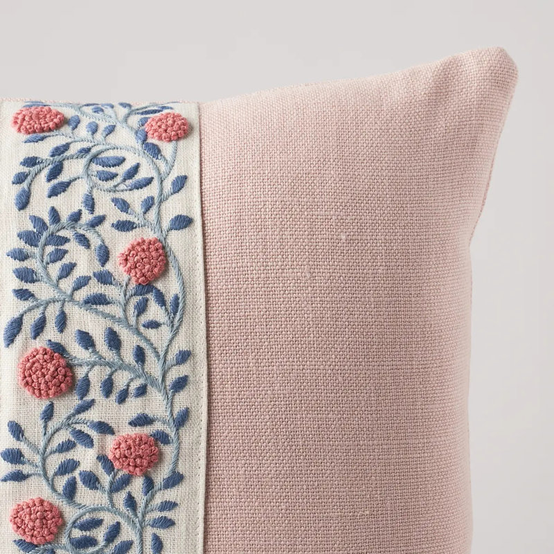 Ashoka Square Throw Pillow, 18" x 18", Citron/Blue