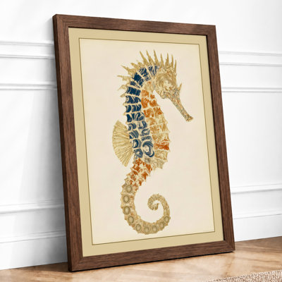 Seahorse In Profile Botanical - Print