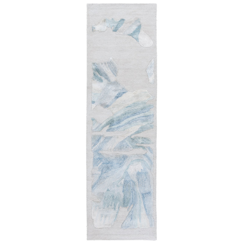 Jatavien Hand Tufted Performance Abstract Rug, Runner 2'3" x 8'