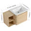 Meuble-lavabo mural 36 po avec lavabo en céramique, tablettes de rangement et 1 porte à fermeture en douceur-121938626