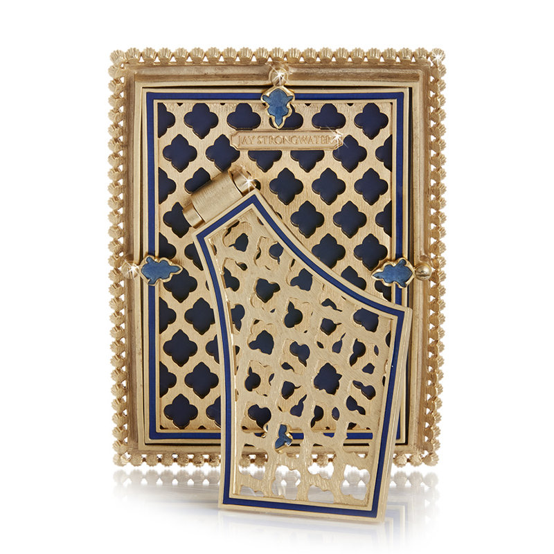 Rectangle Picture Frame, Blue/Silver, 4" x 6"