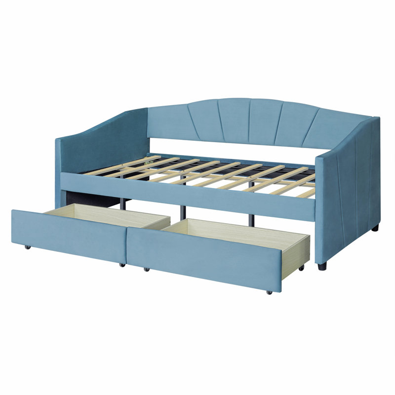 Comfortable Upholstered Daybed with Practical Drawers and Sturdy Construction