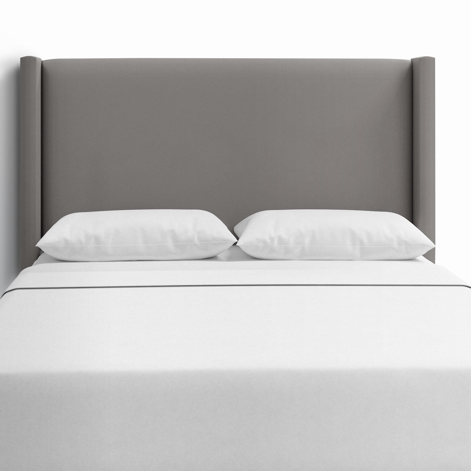 Hanson Pine Headboard, Queen, Classic Otter Performance Velvet