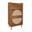 Cabinets | 2 Door 1 Drawer Double Layer Shoe Storage Cabinet | Engineered Rattan | Solid Pine Feet | Entryway | Walnut Brown-434709660