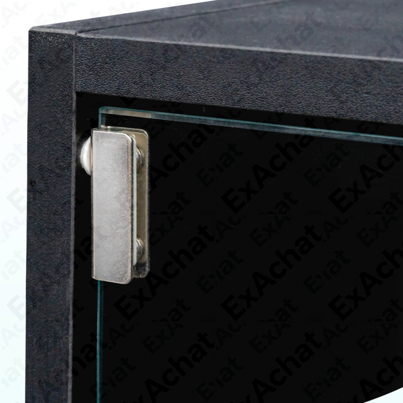 Black Glass Door Shoe Box Shoe Storage Cabinet  With RGB Led Light, Black