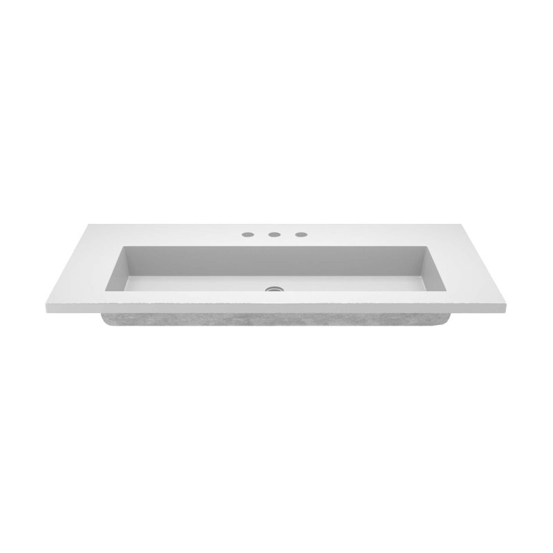 48" Capistrano Vanity Top With Integral Sink, Pearl, 8" Centers