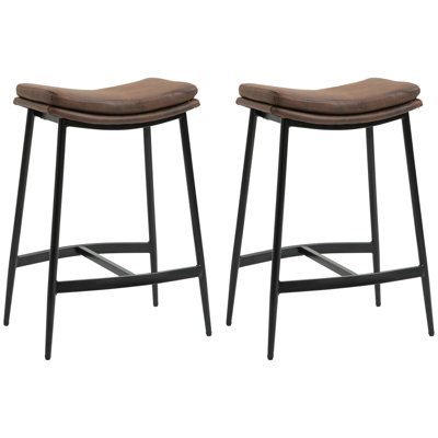 Hallettsville Upholstered Counter Stool with Metal Frame