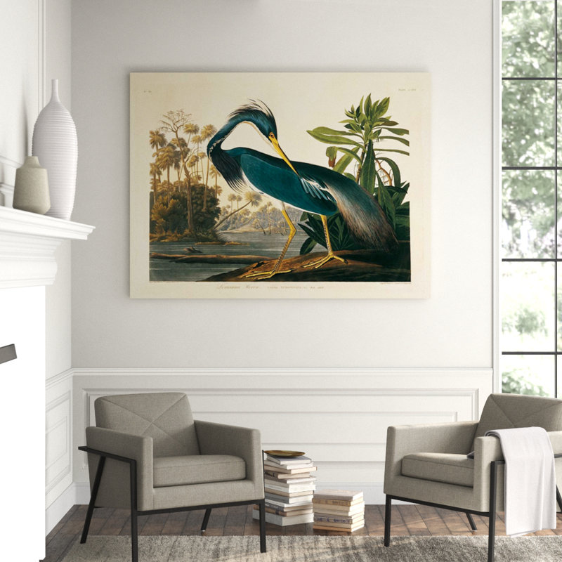 «Louisiana Heron Plate 217» par Porter Design, reproduction sur toile