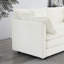 2 canapés en chenille blanc pour le bureau à domicile. Structure en bois. Revêtement en tissu respirant. Rembourrage en éponge. Conception de siège modulaire. Espace de travail et de détente confortable. Salon facile à assembler - élégant