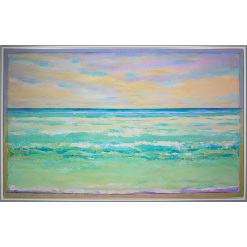 Seafoam Print by Lawrence Behunek, 52" H x 82" W, Gray Framed Canvas