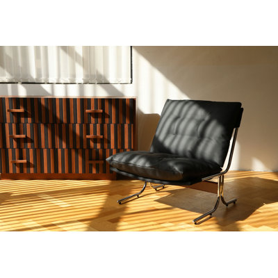 Fauteuil en cuir, fauteuil d'appoint moderne à haut dossier, chaises de salon avec pieds en métal et rembourrage doux, chaises de canapé pour le bureau personnel, la chambre à coucher et la salle à manger (1pc)