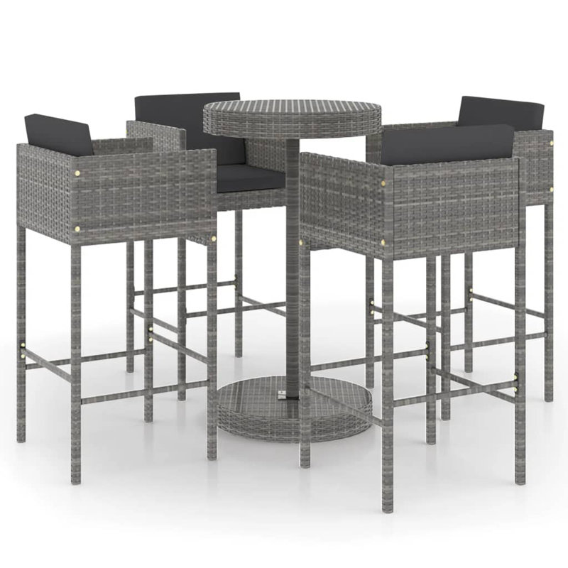 Bar Set Steel Frame Material, Gray/Dark Gray