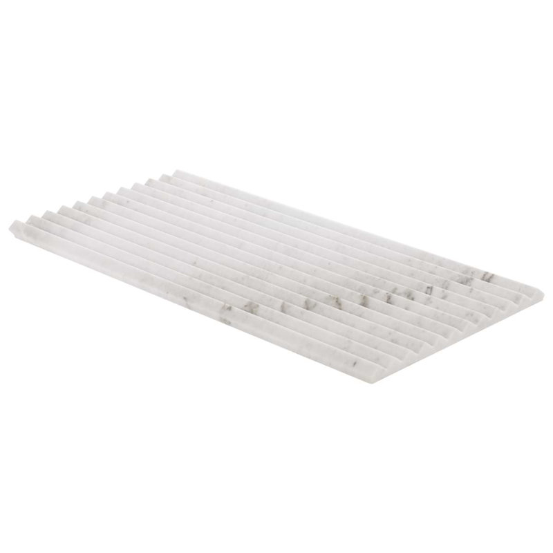 Stonework Alaska White 12x24 Marble Tile, Peak 3D Satin