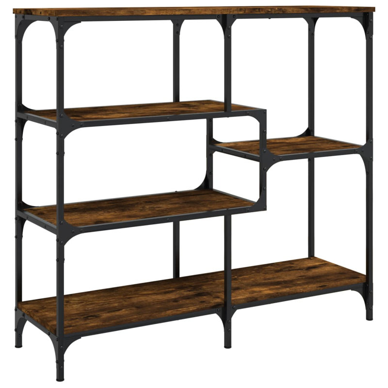 vidaXL Console Table Engineered Wood Narrow Adjustable Feet, 37.4" H x 40.6" W x 12.6" D, Smoked Oak