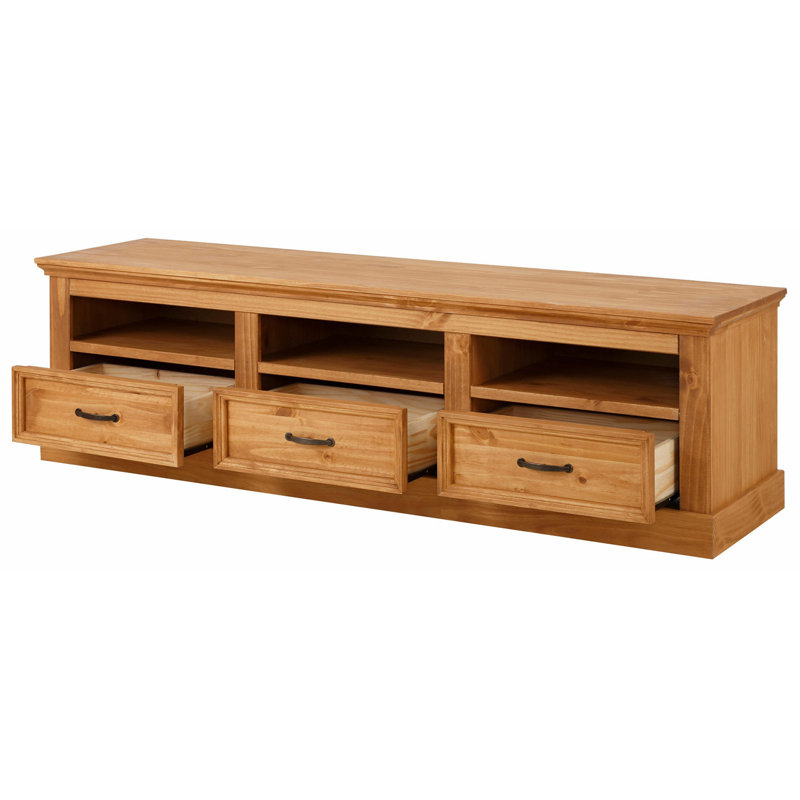 Perley Unfinished TV Stand for TVs up to 75", Stain Wax