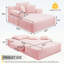 Méridienne avec 3 coussins, canapé-lit convertible avec poche de rangement-572582204