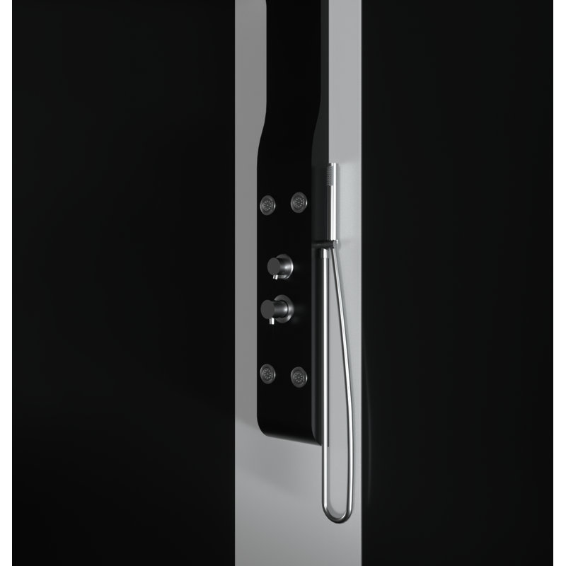 Hydromassage Shower Tower Panel, Black