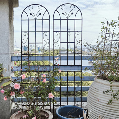 2 Pack 86.7" x 19.7" Metal Rustproof Garden Trellis