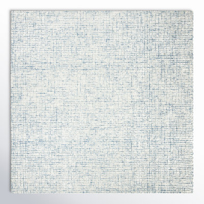 Rowe Ivory Blue Hand-Tufted Striped Rug
