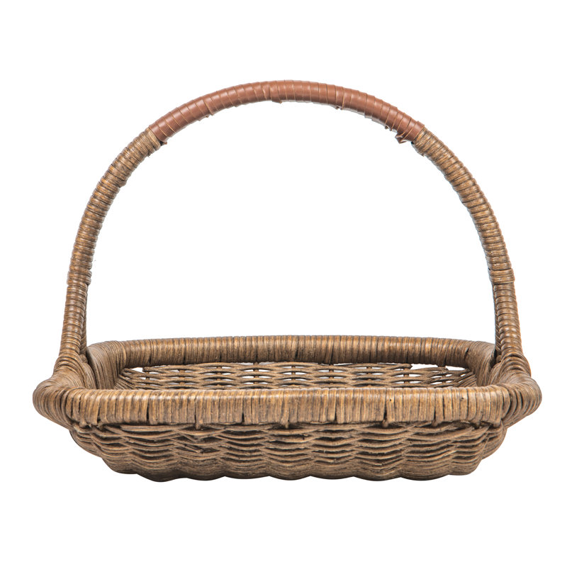 Folsom Vegetable and Flower Wicker Basket, 20'' x 14'', Brown