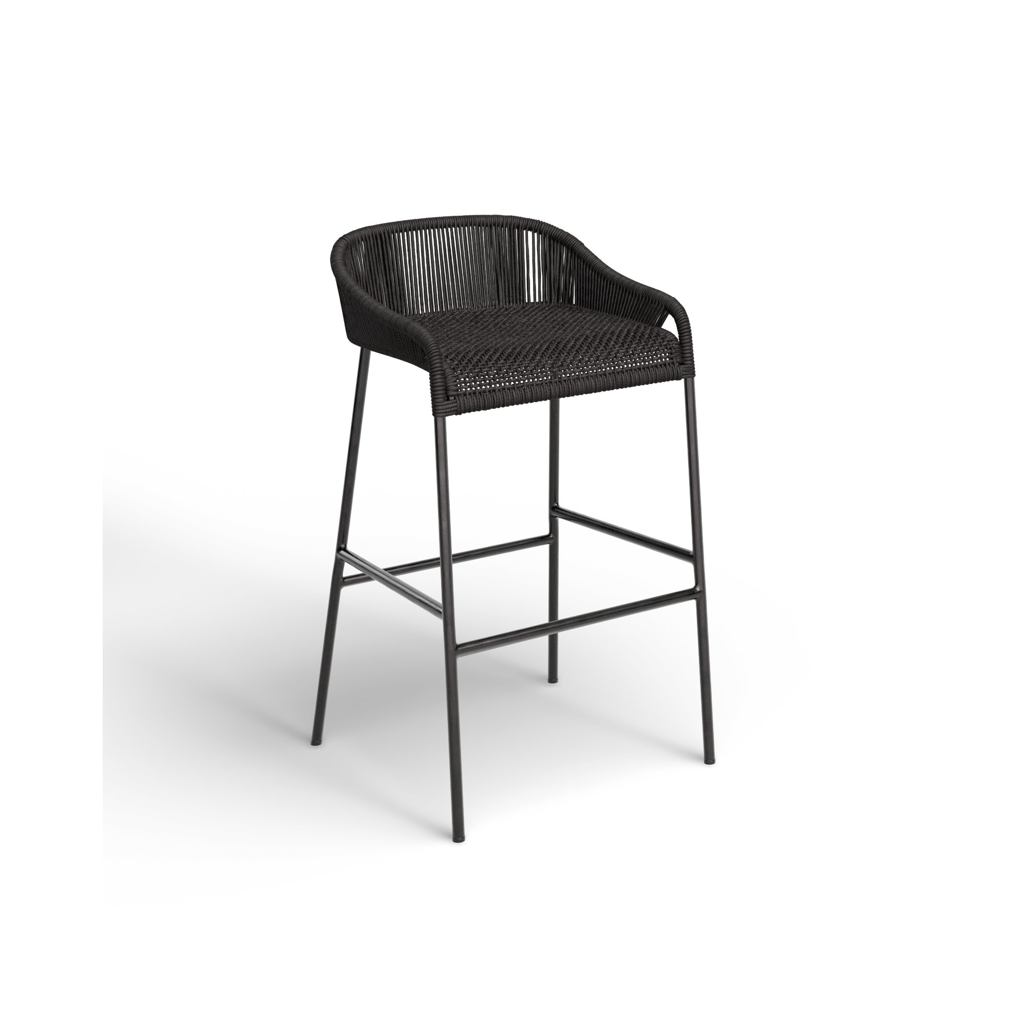 Belmont Powder Coated Aluminum Stool, 24" H, Black
