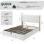 Structure de lit double / grand avec rangement relevable, tête de lit tapissier à oreilles et garniture dorée, aucun sommier requis-1512767684-1512767686