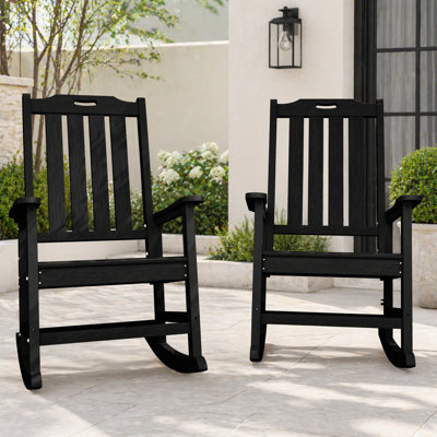 Ensemble de 2 chaises berçantes Dareona HDPE Adirondack