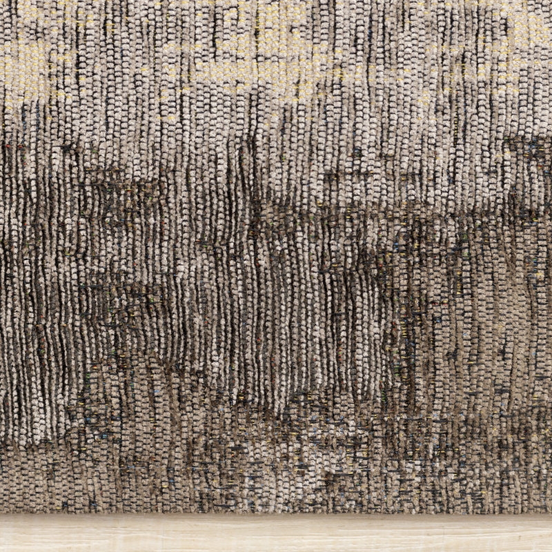 Tapis d'intérieur patiné de 5 pi x 8 pi (5 pi 1 po x 7 pi 7 po), brun et noir, contemporain et moderne - salon, chambre à coucher, salle à manger et cuisine