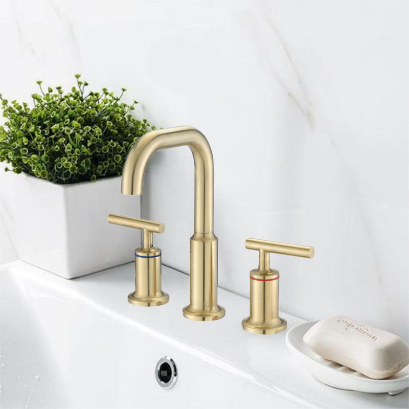 Bathroom Faucet with Drain Assembly, Brushed Gold