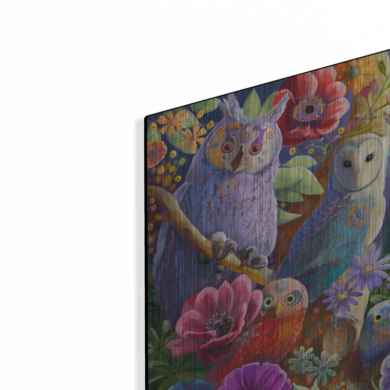 Millwood Pines «Night Owl Gathering» par Laura audi, art mural en métal, H 12 po x l 16 po