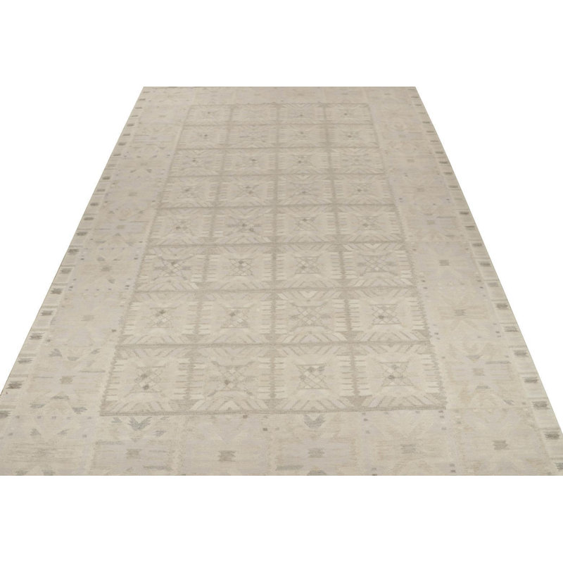 Scandinavian Wool Geometric Area Rug, Rectangle 8' x 10'